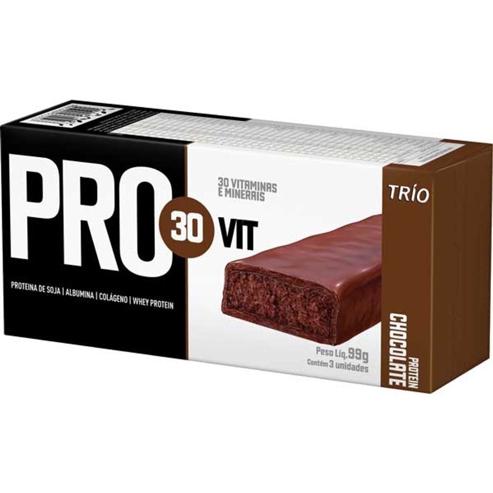 BARRA CER TRIO 99G PRO30VIT CHOCOLATE - Atacadista Super Adega