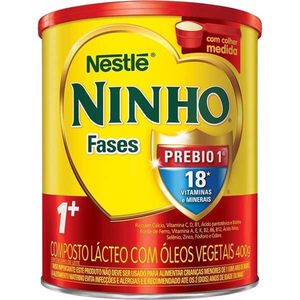 LEITE PO NINHO FASES 1+ COMP LAC 400G - Atacadista Super Adega