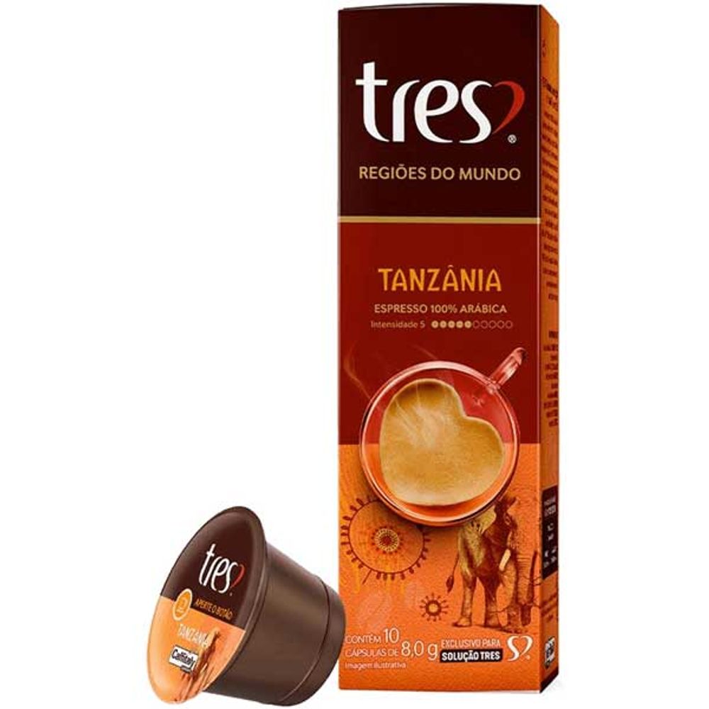 CAPSULA DE CAFE TRES C TANZANIA 8G Atacadista Super Adega