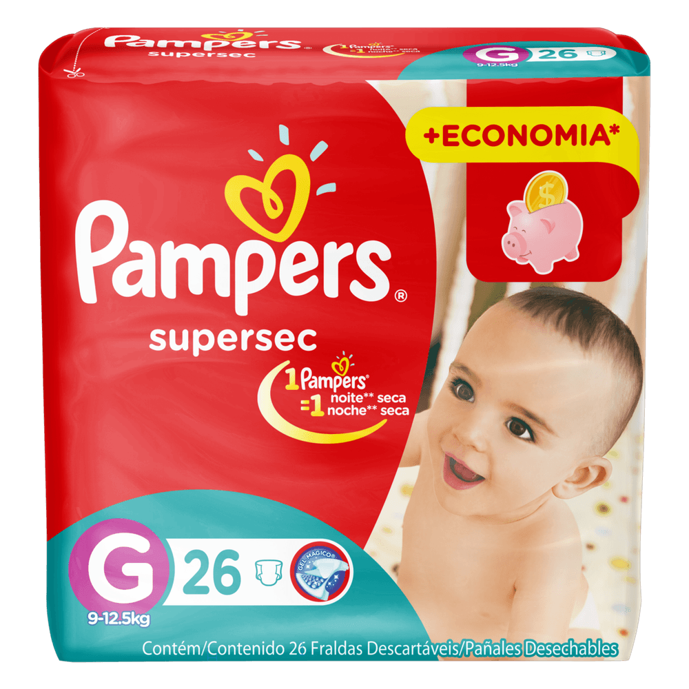 Fralda Pampers Supersec G 26un Atacadista